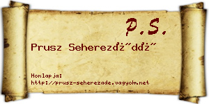 Prusz Seherezádé névjegykártya
